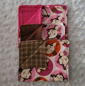 3 handmade burp cloths